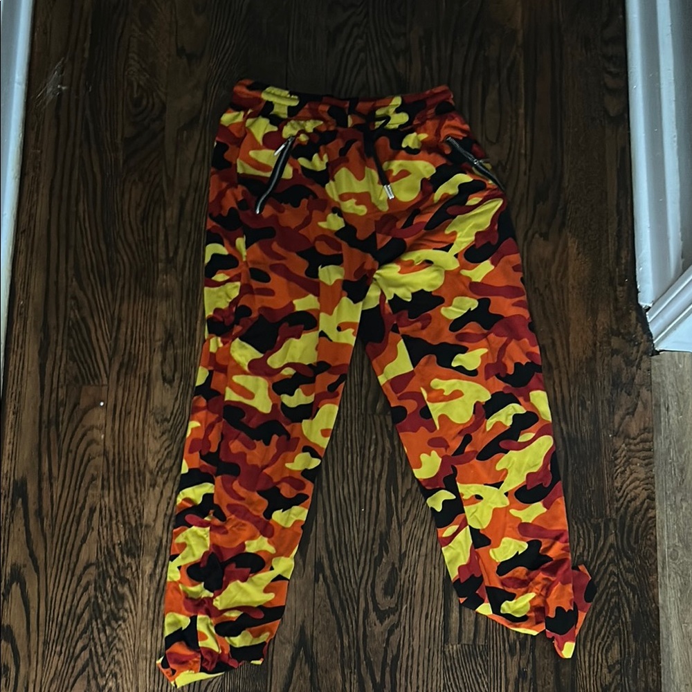 RDI Red and Orange Sweatpants Vibrant Camouflage Joggers